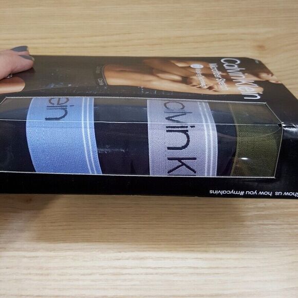 CALVIN KLEIN Mens Small 3 Pack Black Boxer Brief Microfiber Stretch Classic Fit - Picture 3 of 4